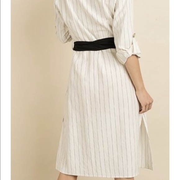 Level Up Pinstriped Shirt Dress - Picture 3 of 5